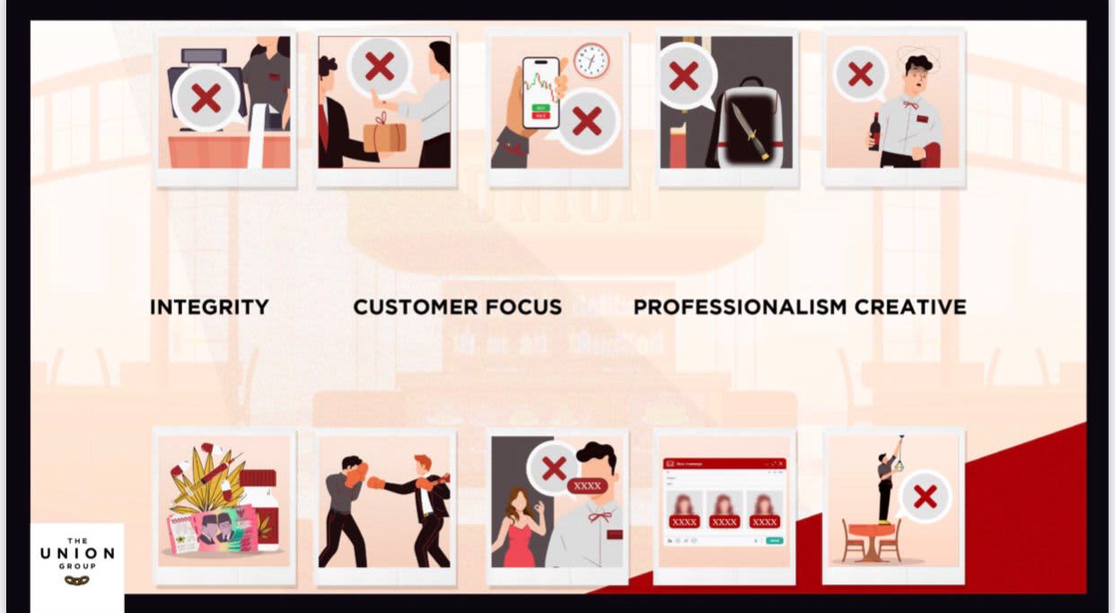 Contoh Storyborad CORE VALUE 1 dari klien The Union Group