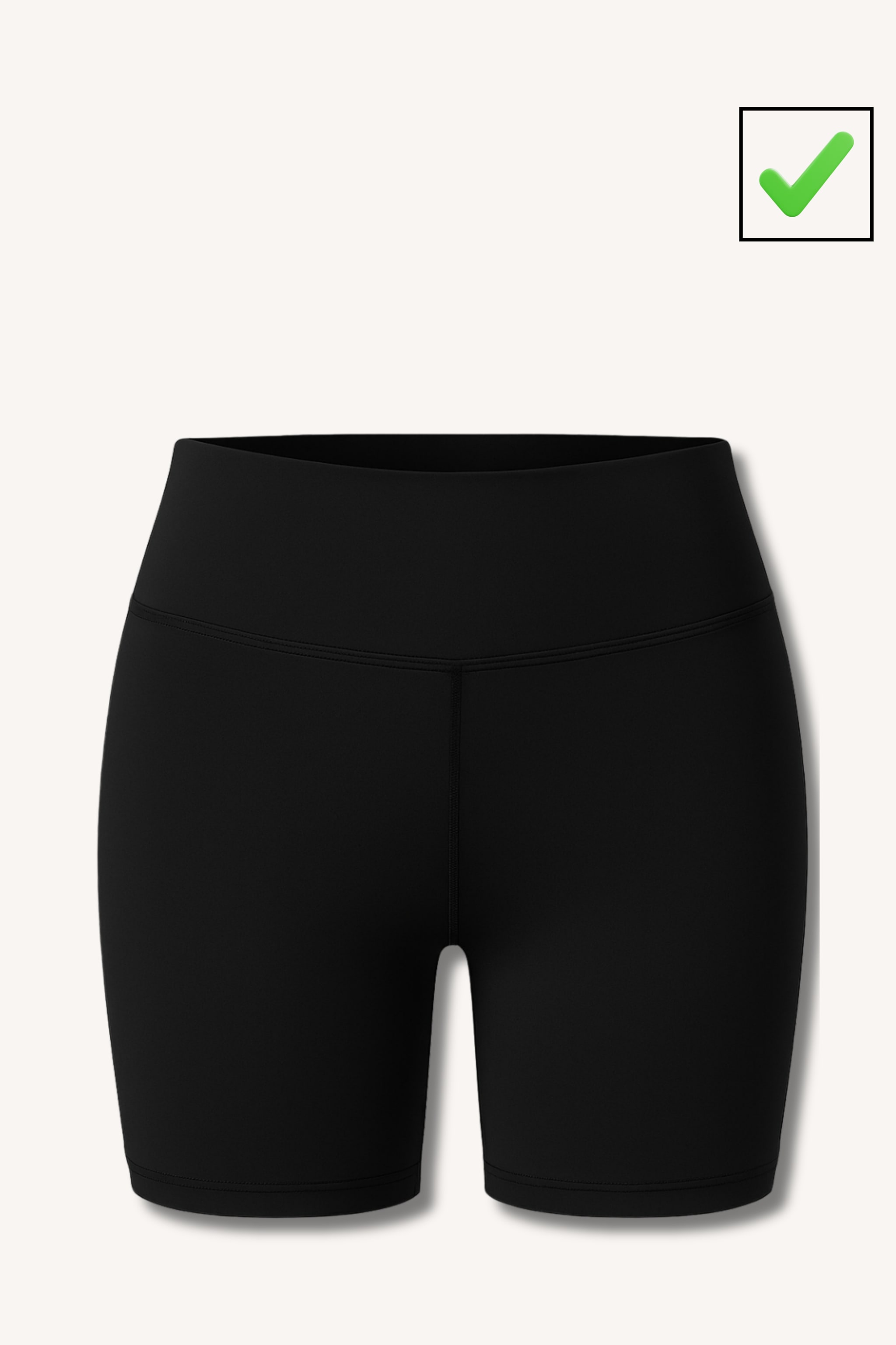 Comparison of matte versus shiny fabric finish and high-waisted fit detail Left