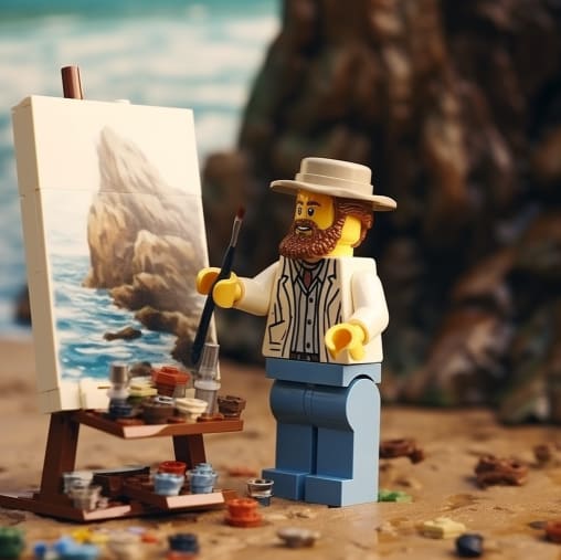 lego figure of a painter