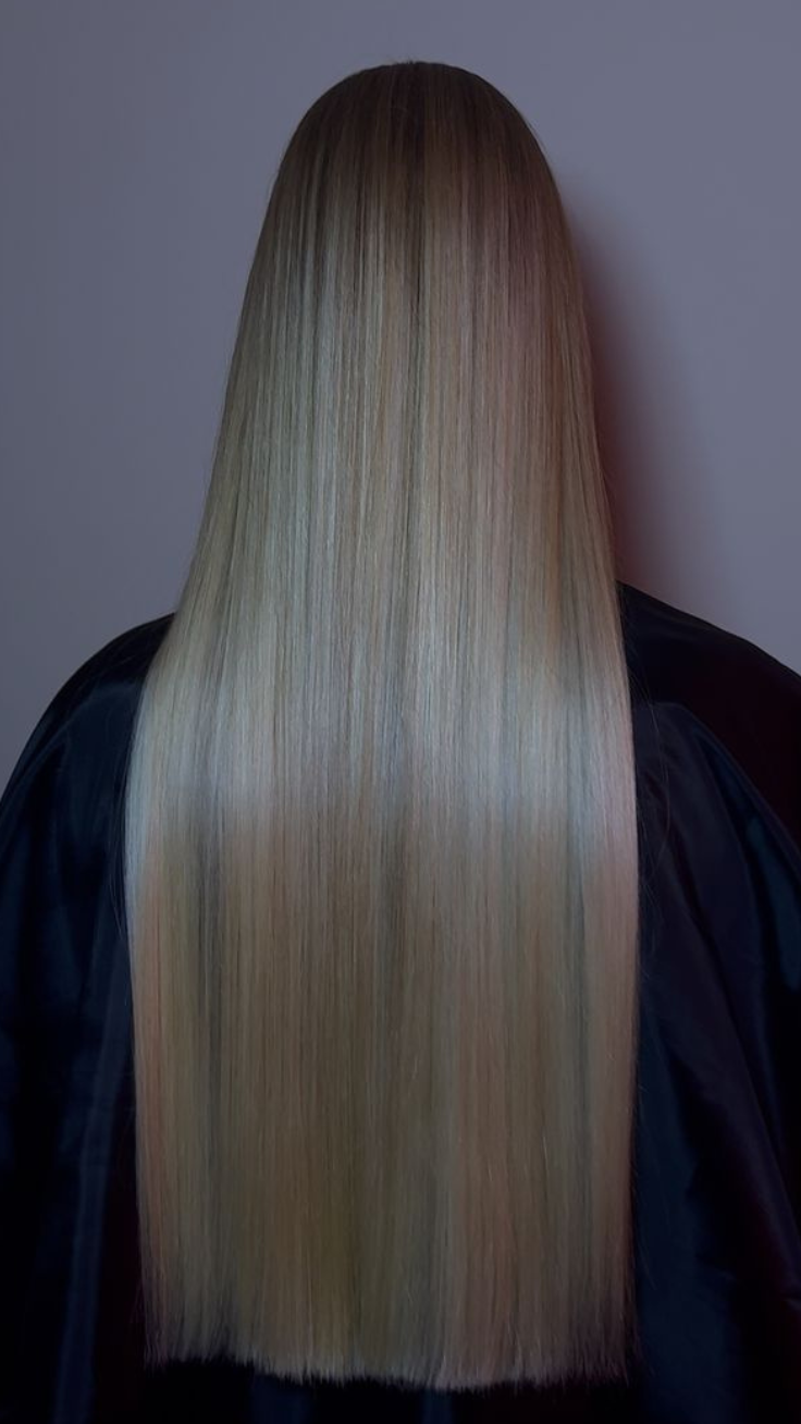 Resultado cabelo alinhado e com brilho