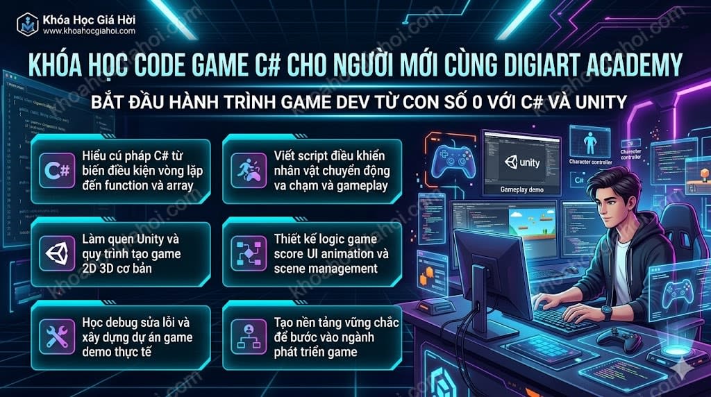 Khóa Học Code Game C# Cho Người Mới Cùng Digiart Academy