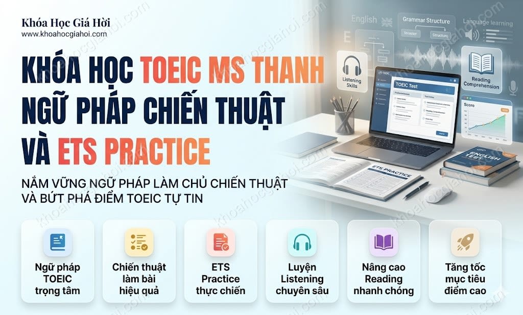 Khóa Học Toeic Ms Thanh – Ngữ Pháp, Chiến Thuật & ETS Practice