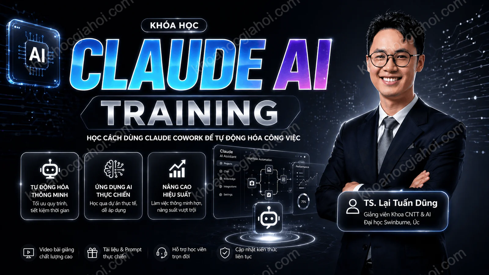 Khoá Claude AI Training TS. Lại Tuấn Dũng (Dũng Lại Lập Trình) – Huấn Luyện Claude AI Cho Công Việc