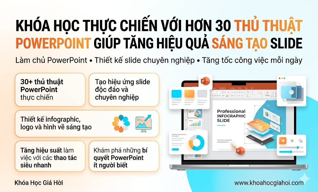 Khóa Học Thực Chiến Với Hơn 30 Thủ Thuật Powerpoint Giúp Tăng Hiệu Quả Sáng Tạo Slide Khóa Học Thực Chiến Với Hơn 30 Thủ Thuật Powerpoint Giúp Tăng Hiệu Quả Sáng Tạo Slide