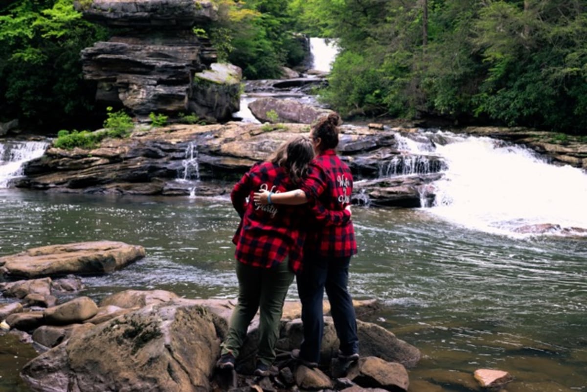 Couple at waterfall — Essential package session