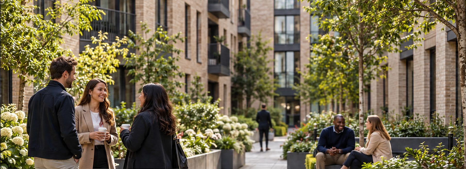 Residents in a Four Key managed courtyard