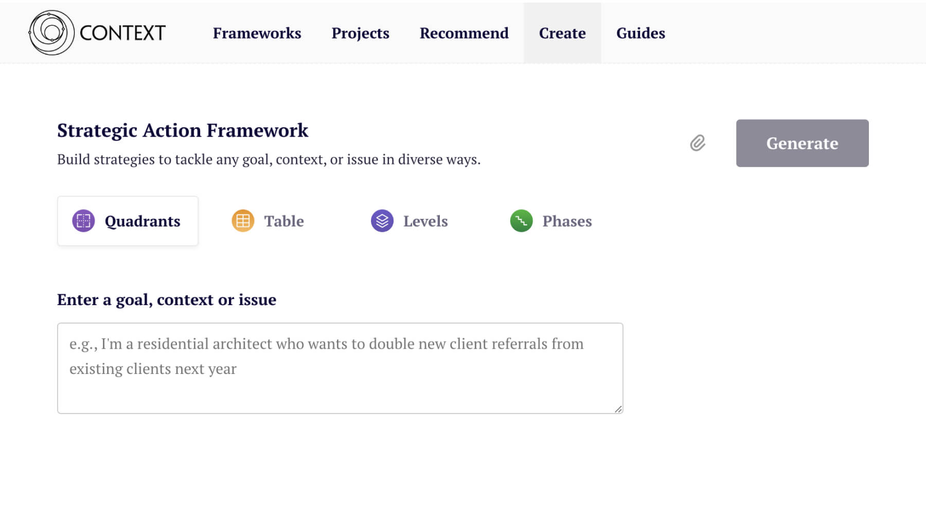 Strategic Action Framework Creation Process