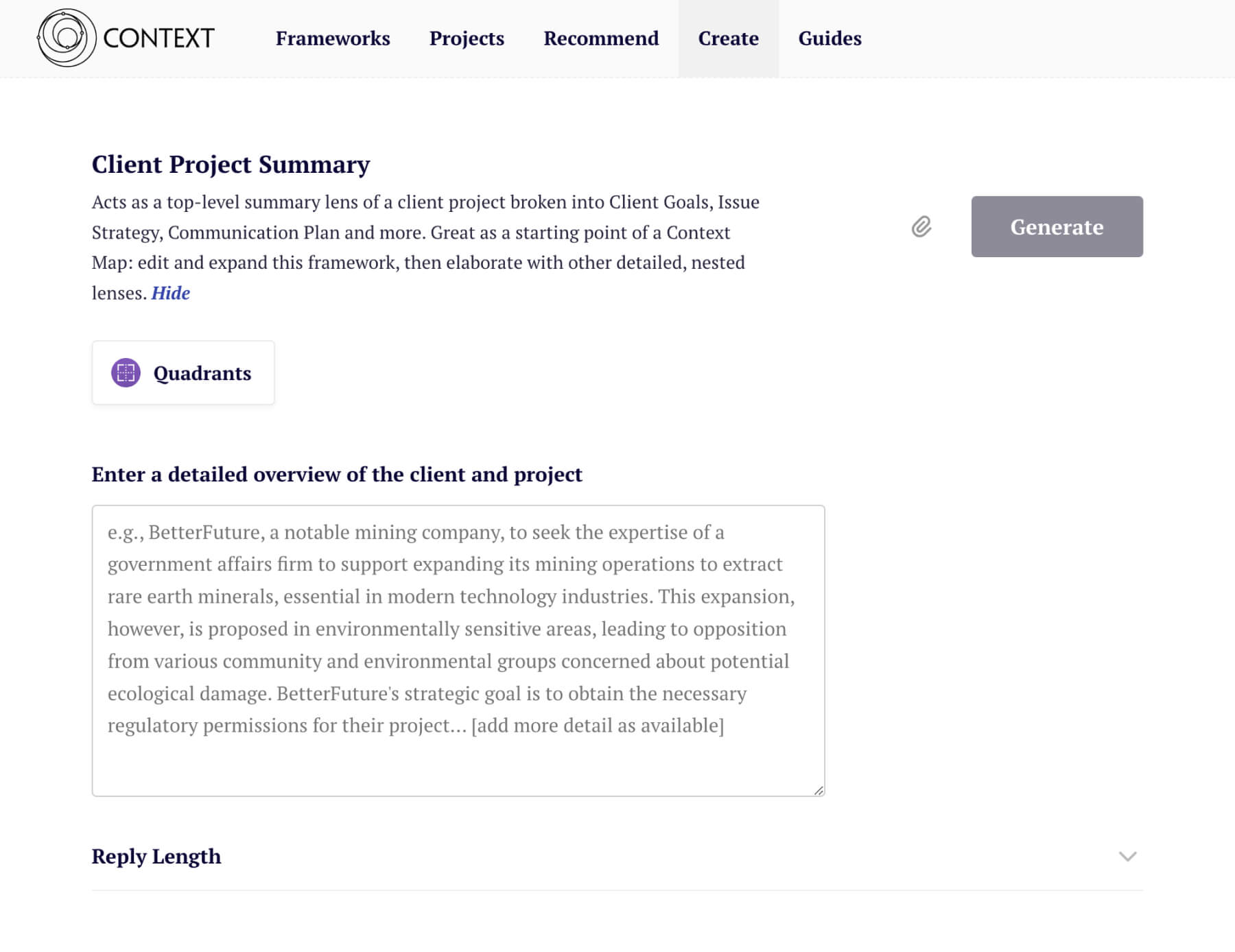 Client Project Summary Creation Process