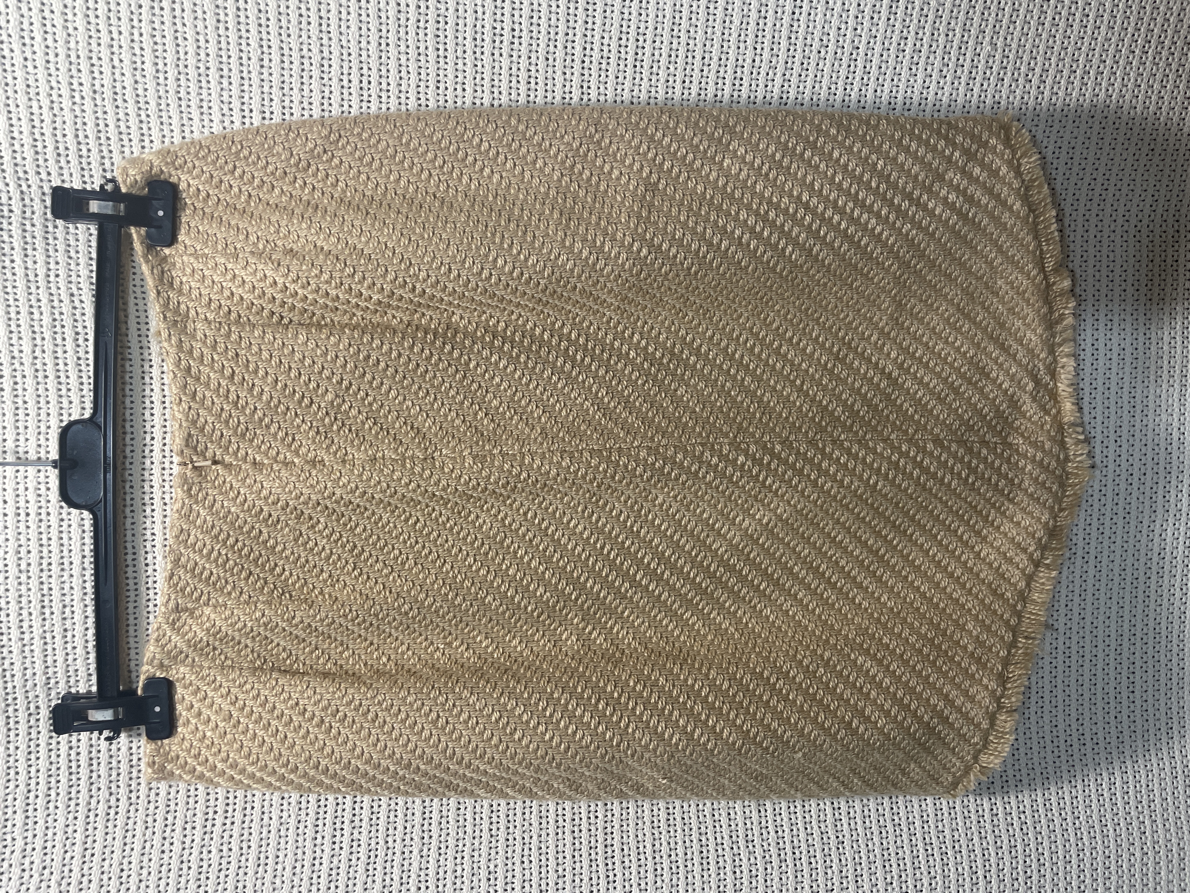 Grace Dane Lewis Tan Chevron Knit Midi Skirt Pockets Fringe Size 10 picture 2