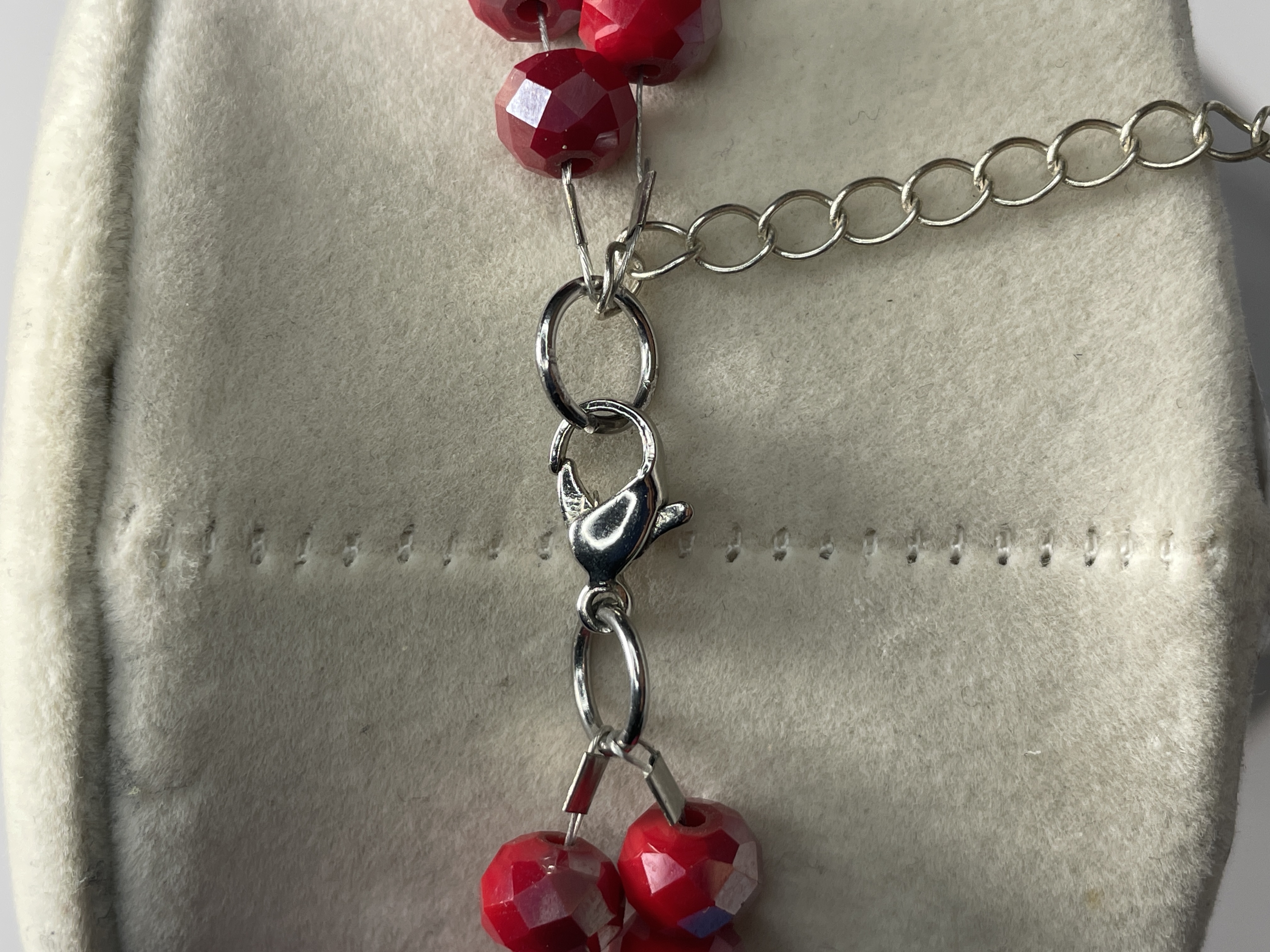 Red Faceted Crystal Glass Bead Neckalce picture 4