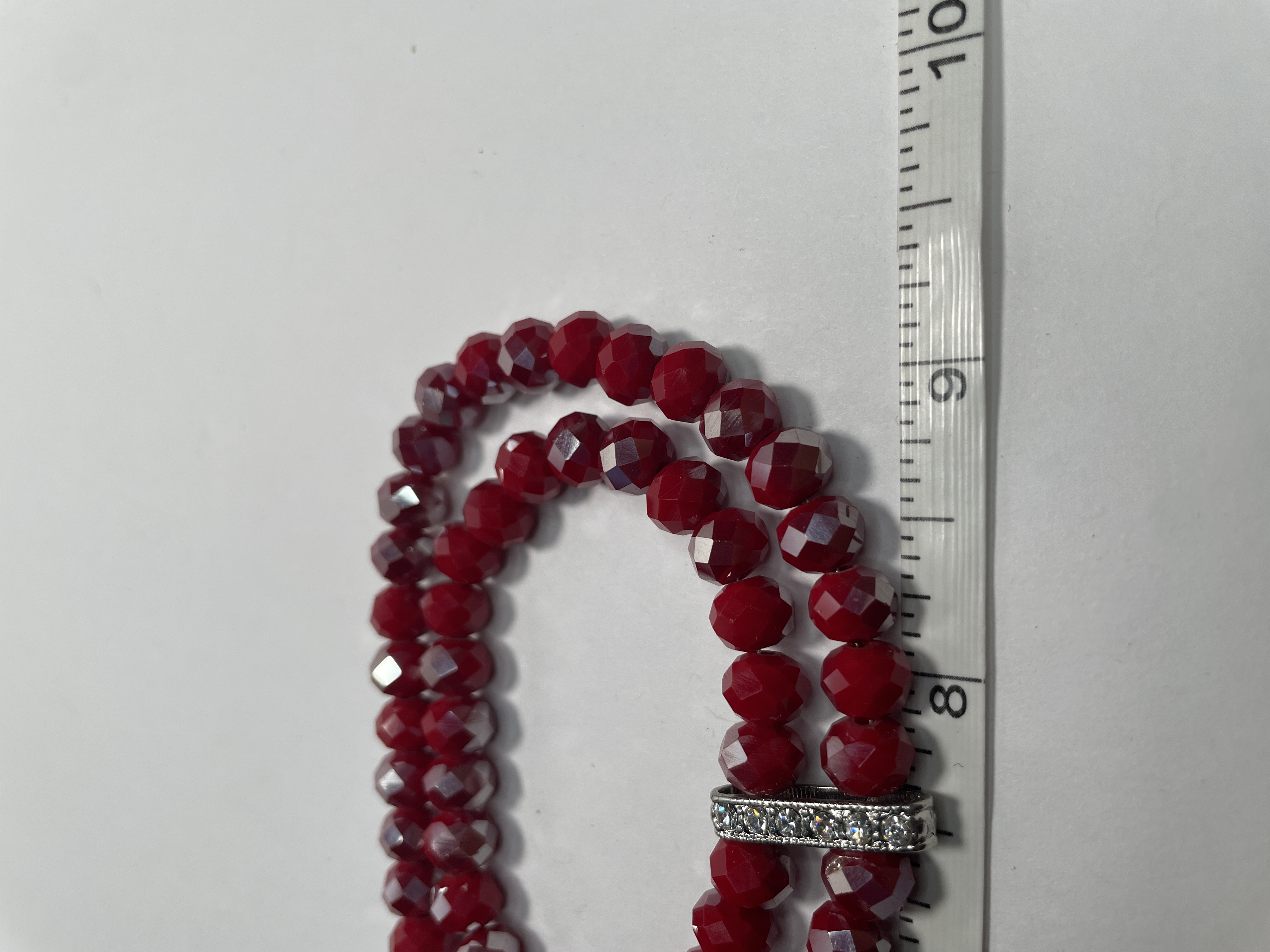Red Faceted Crystal Glass Bead Neckalce picture 5