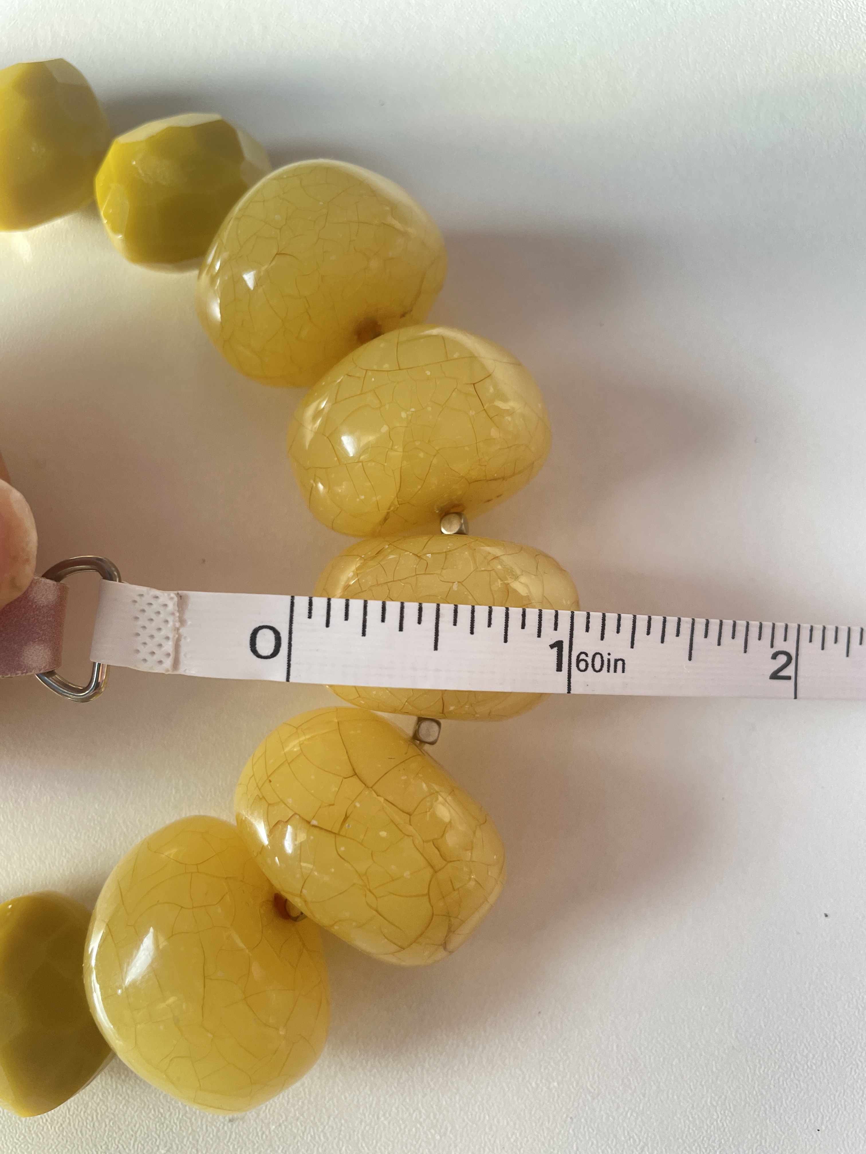 LOFT Yellow Resin Chunky Beaded Necklace picture 6
