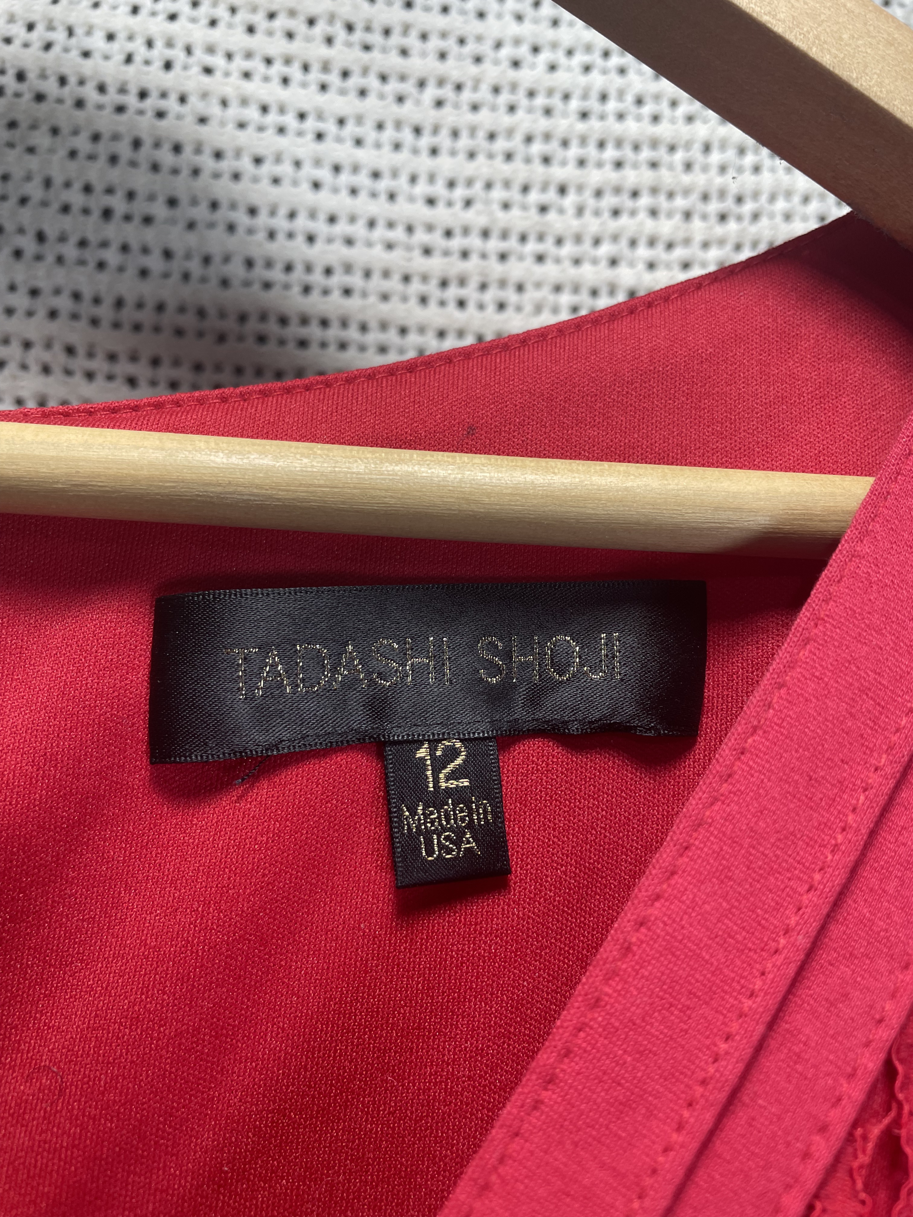 Tadashi Shoji Deep Rose Lace Pintuck Jersey Fit Flare Cocktail Dress picture 5