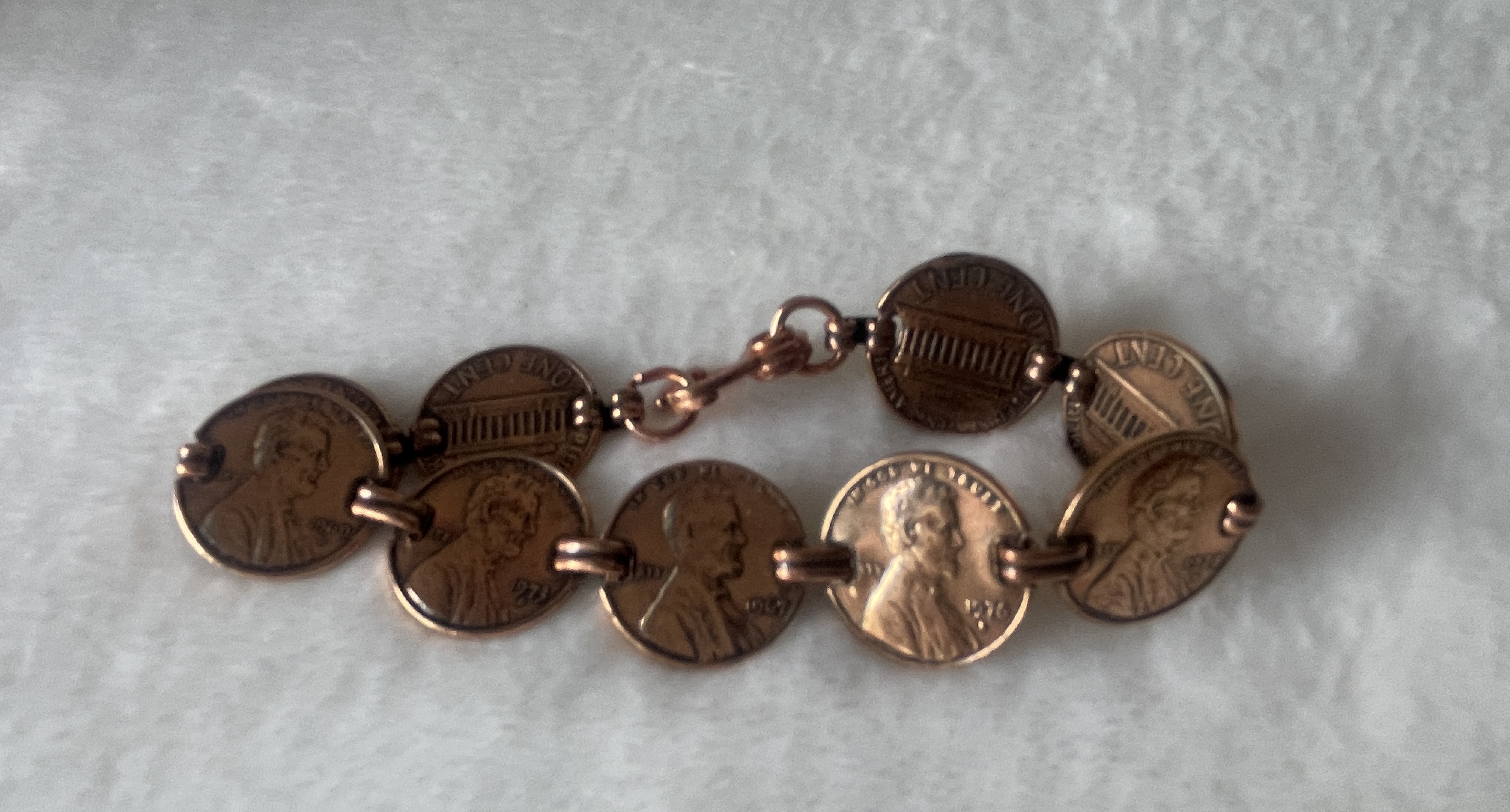 Vintage Copper Penny Links Bracelet
