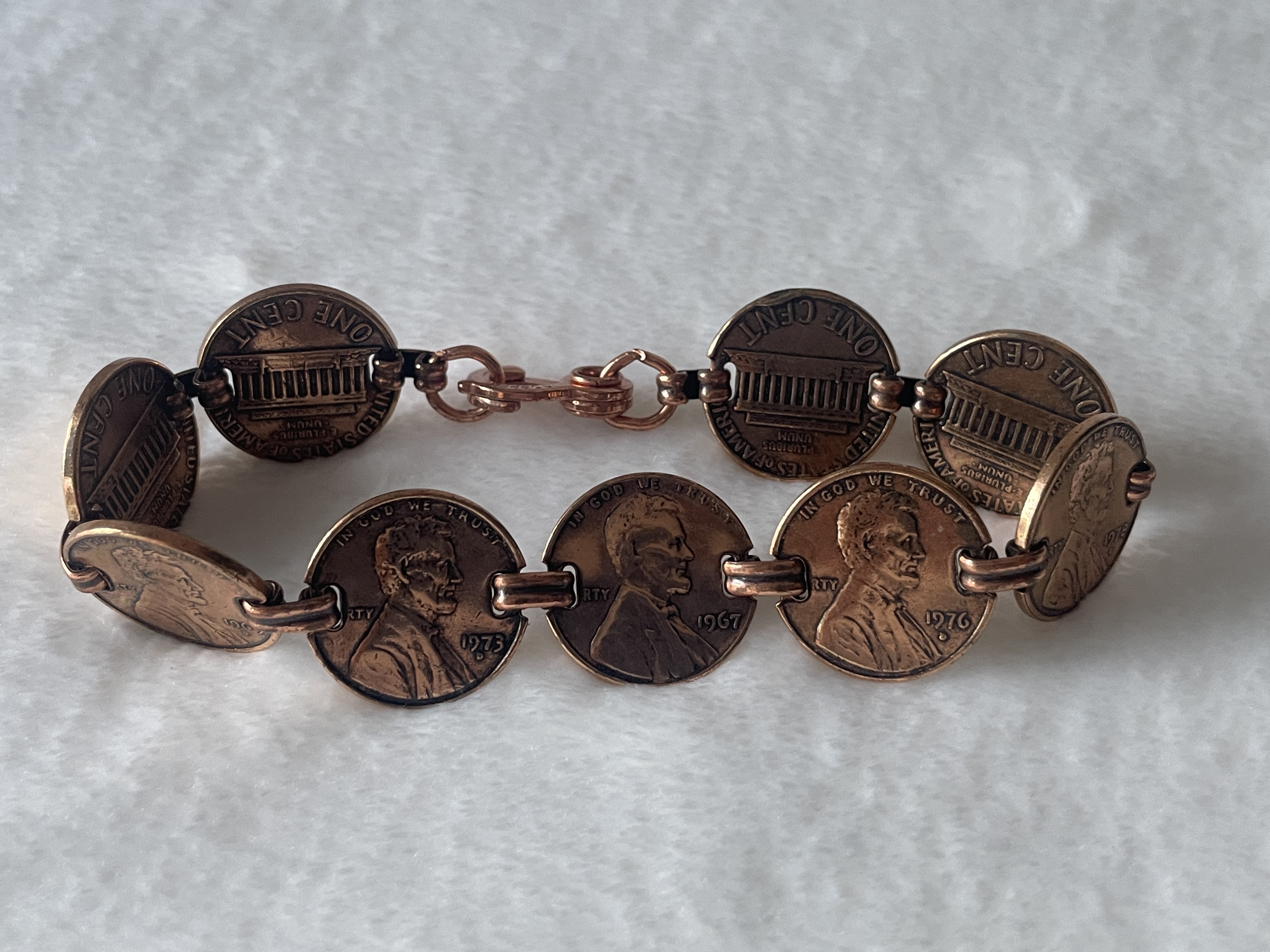 Vintage Copper Penny Links Bracelet picture 2