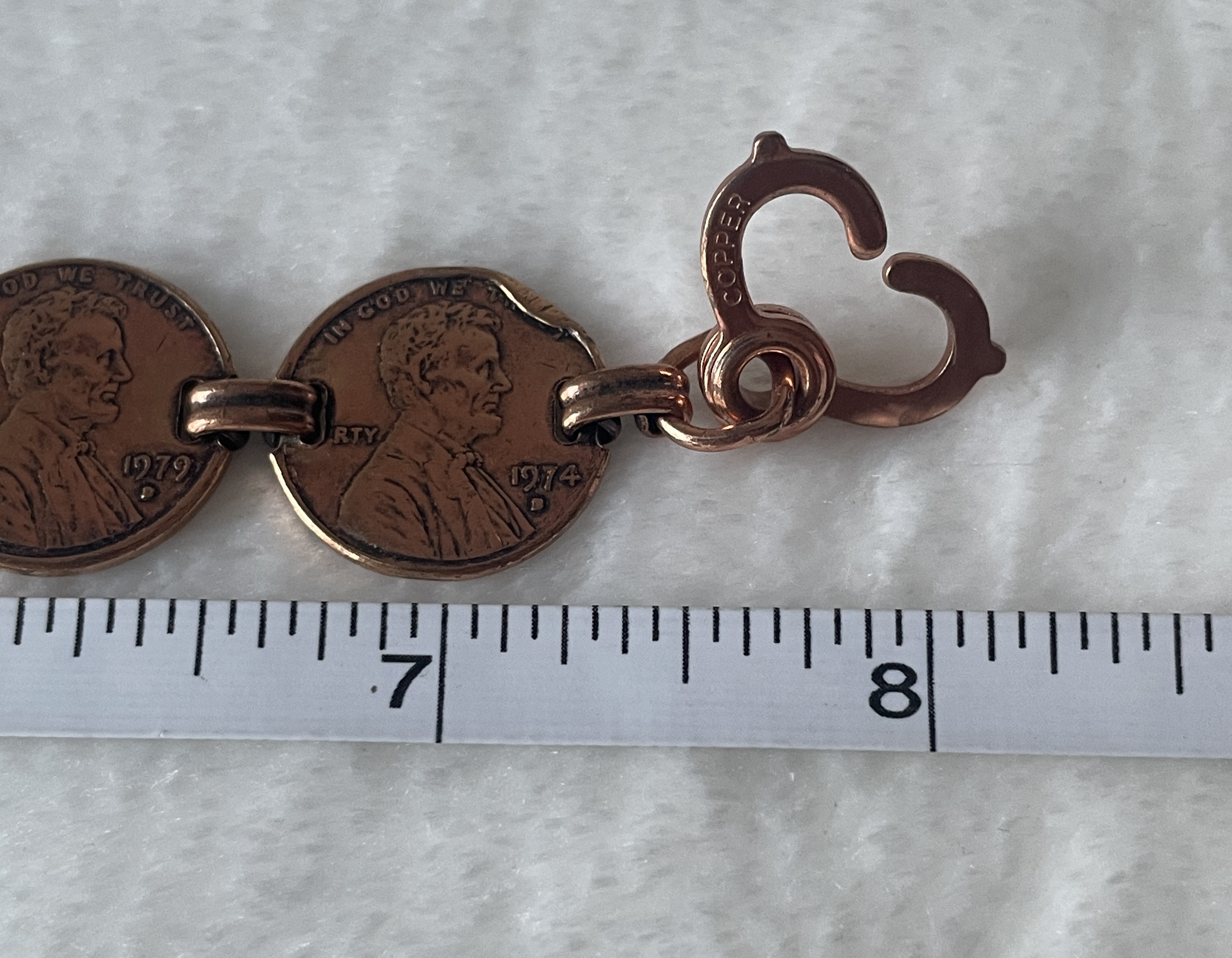 Vintage Copper Penny Links Bracelet picture 5