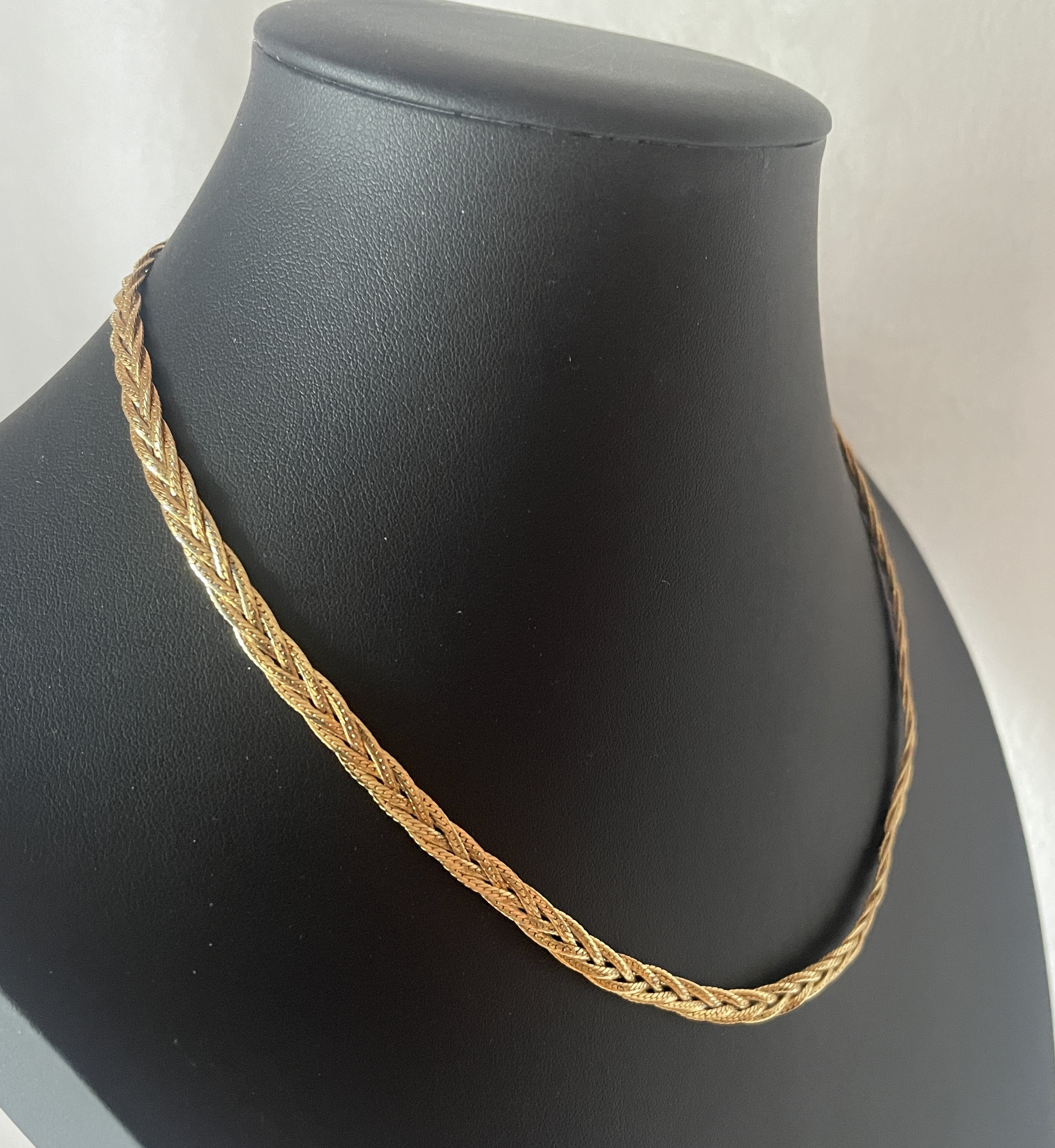 Napier Gold Tone Braided Chain Necklace picture 2