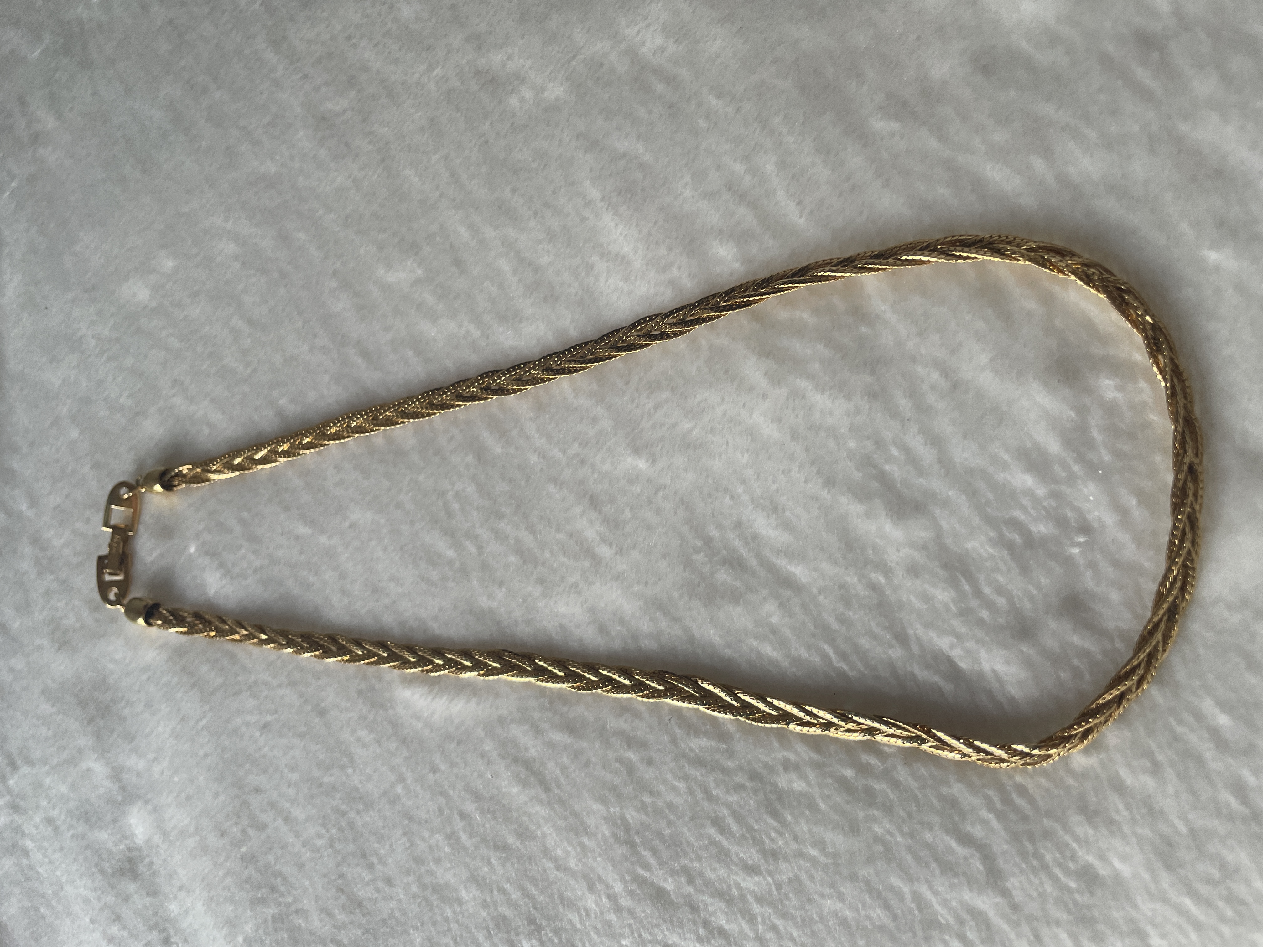 Napier Gold Tone Braided Chain Necklace picture 3