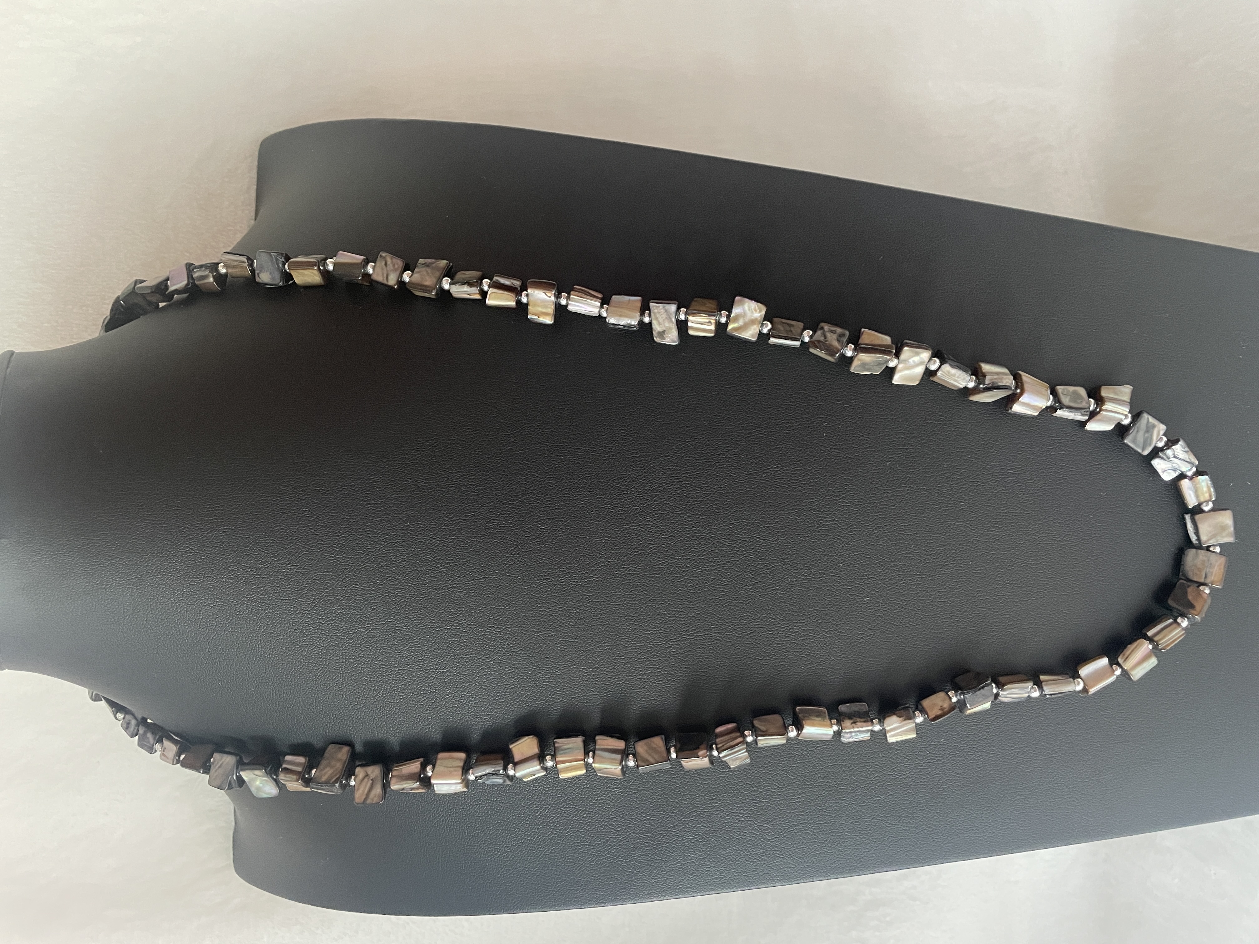Gray Iridescent Abalone Polished Sea Shell Bead