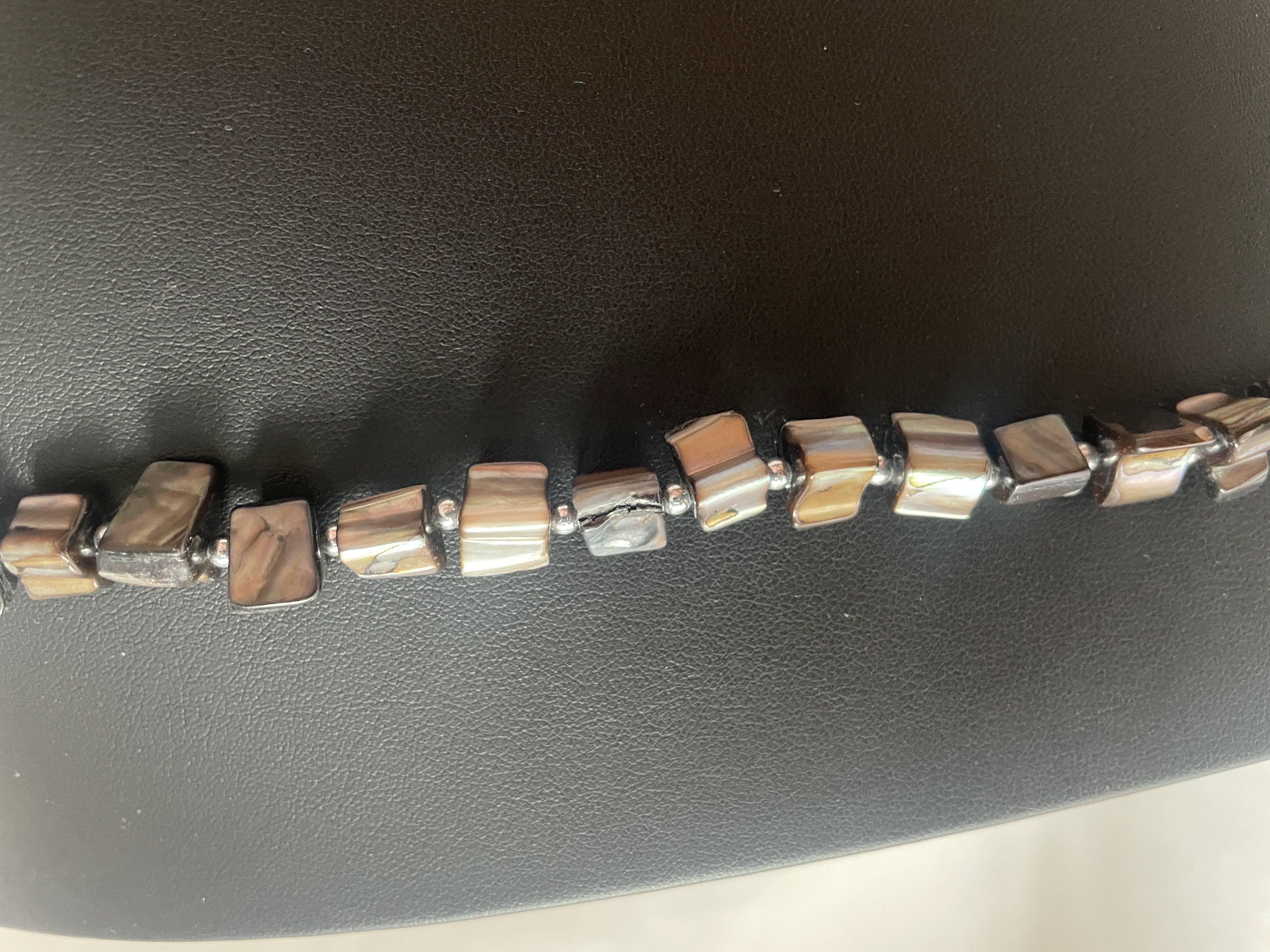 Gray Iridescent Abalone Polished Sea Shell Bead picture 3
