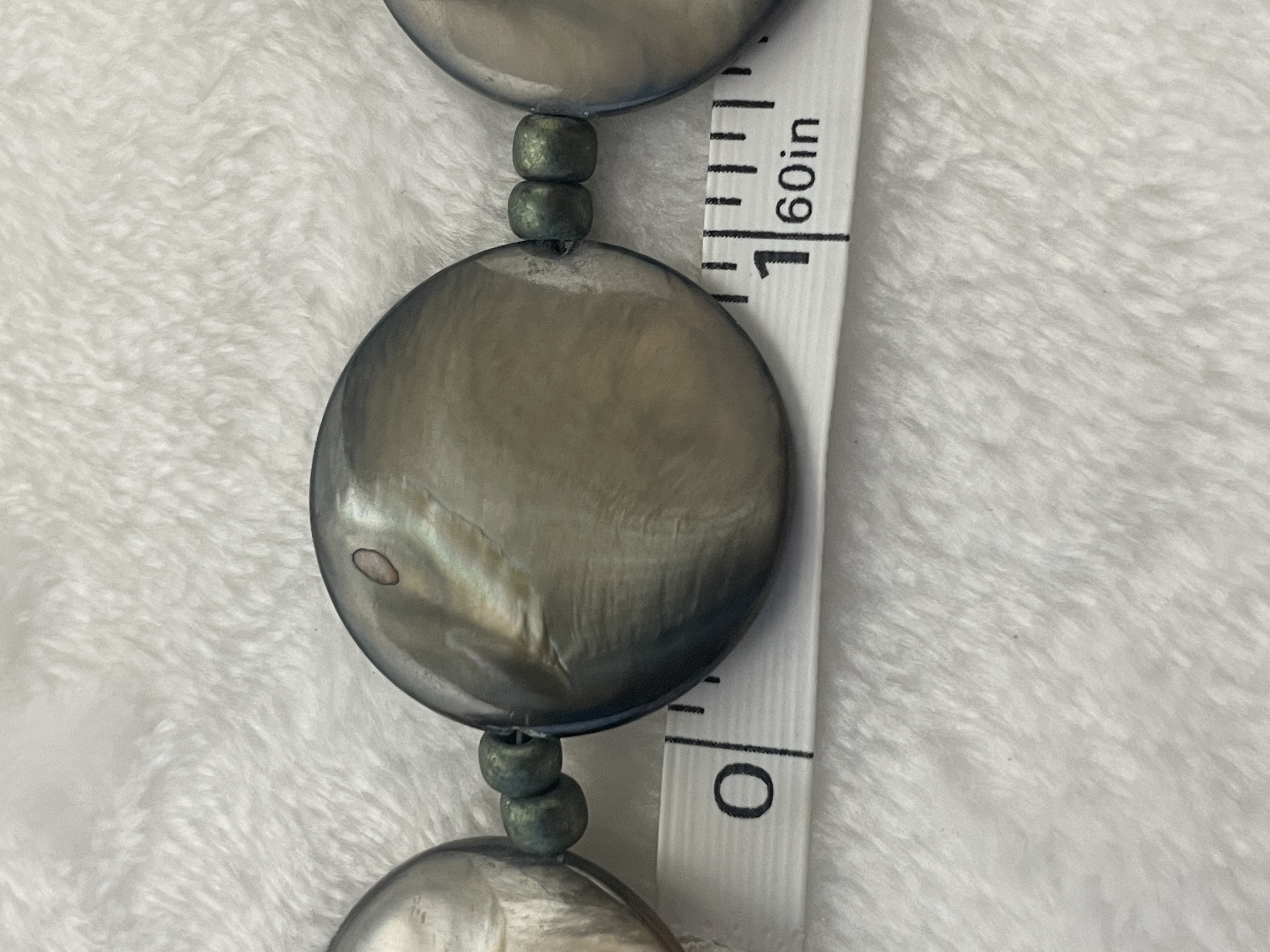 Brown Mother of Pearl Shell Disc Statement Necklace Boho Toggle Clasp picture 7