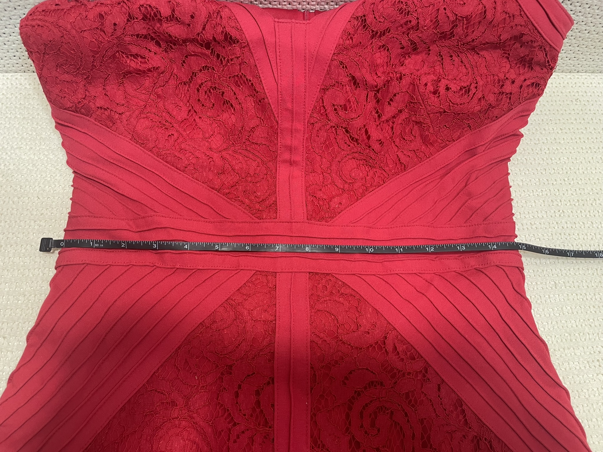 Tadashi Shoji Deep Rose Lace Pintuck Jersey Fit Flare Cocktail picture 4