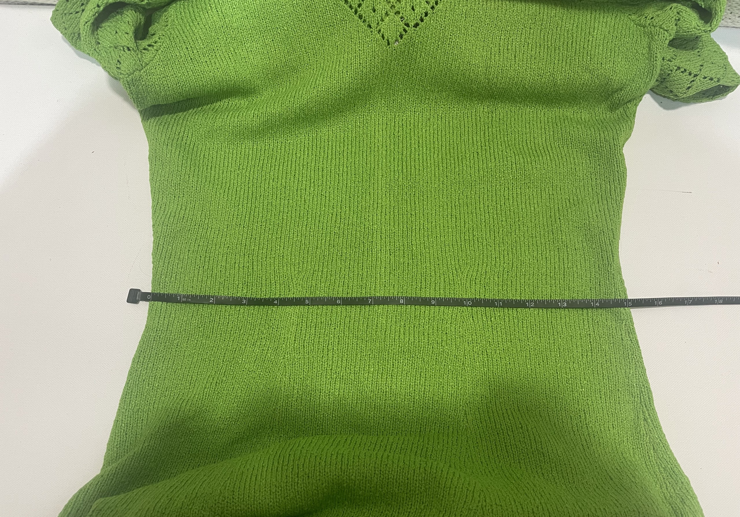 Vintage 1970s Miss JoAnn California Green Crochet Knit Maxi Dress Long Sleeve picture 4