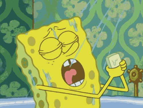 spongebob showering