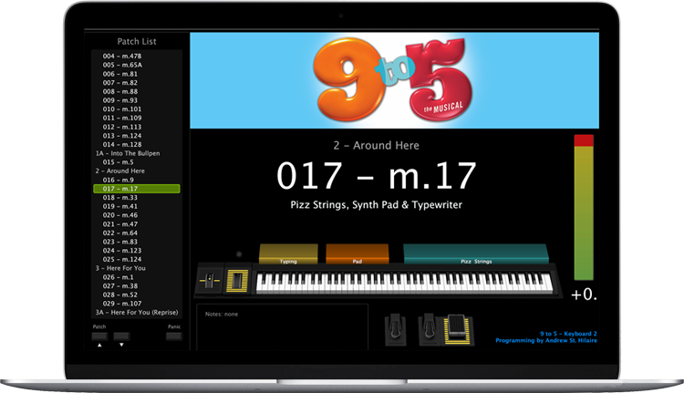 9 to 5 - Screen Shot - MainStage keyboard programming for rent