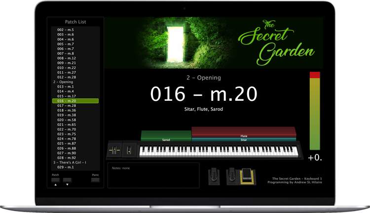 The Secret Garden - Screen Shot - MainStage keyboard programming for rent