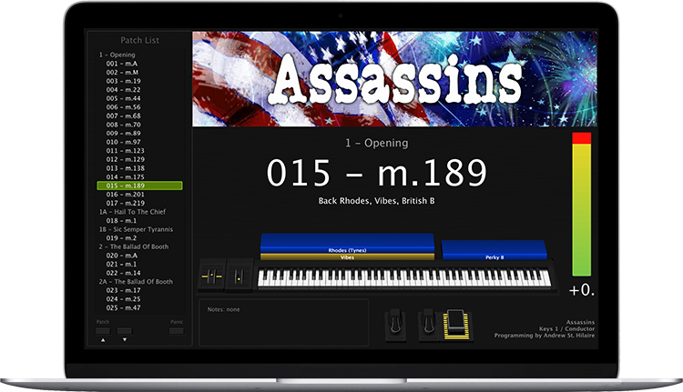 Assassins - Screen Shot - MainStage keyboard programming for rent