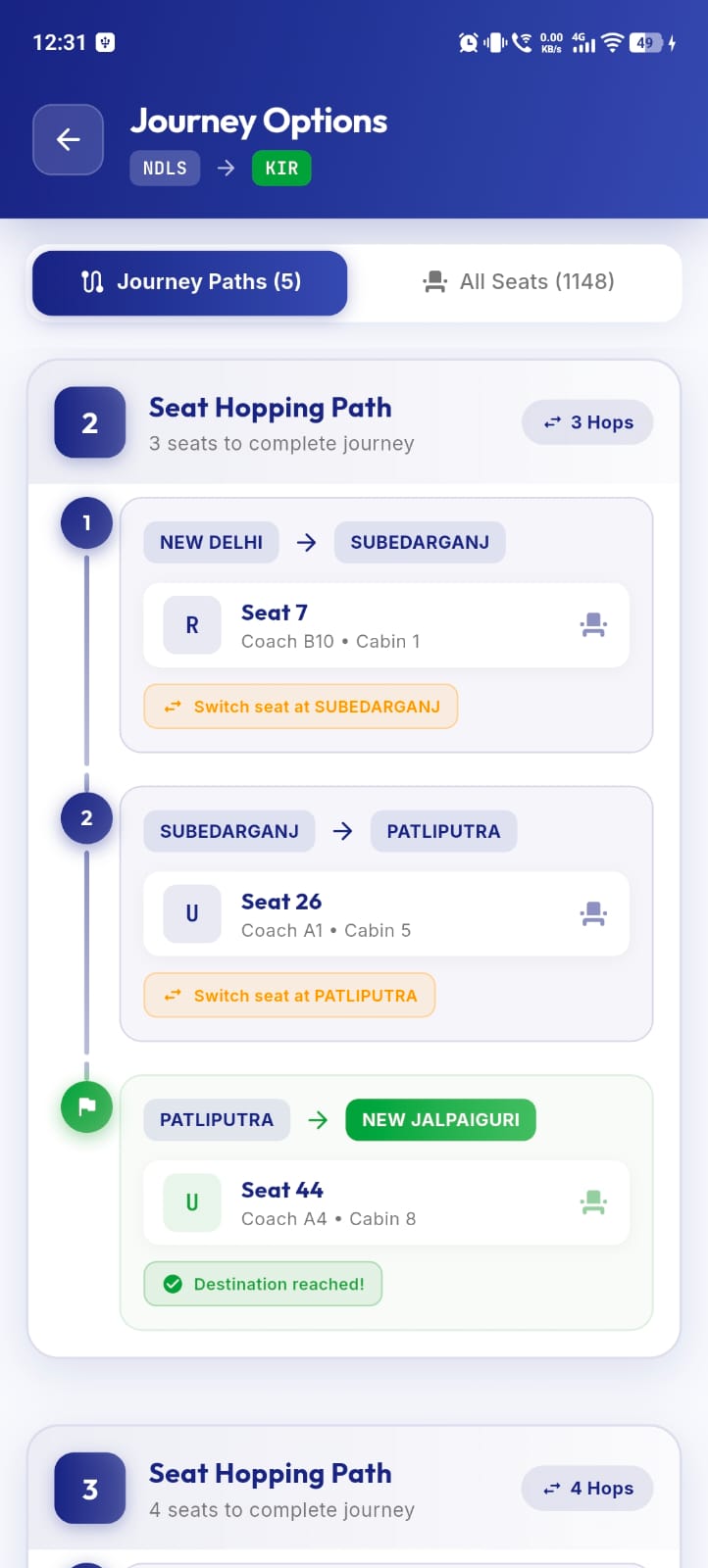 See the vacant train seats in GapSeat train seat availability checker