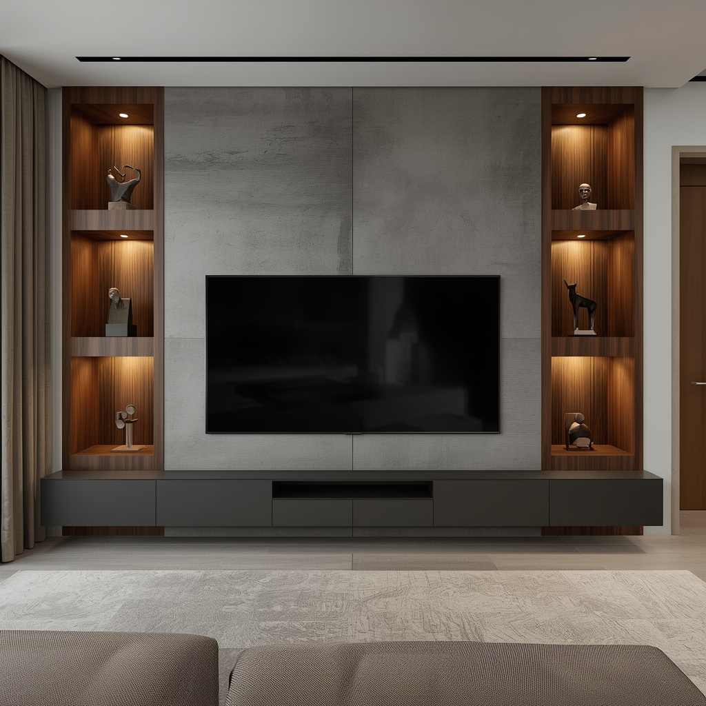 Modern TV media wall