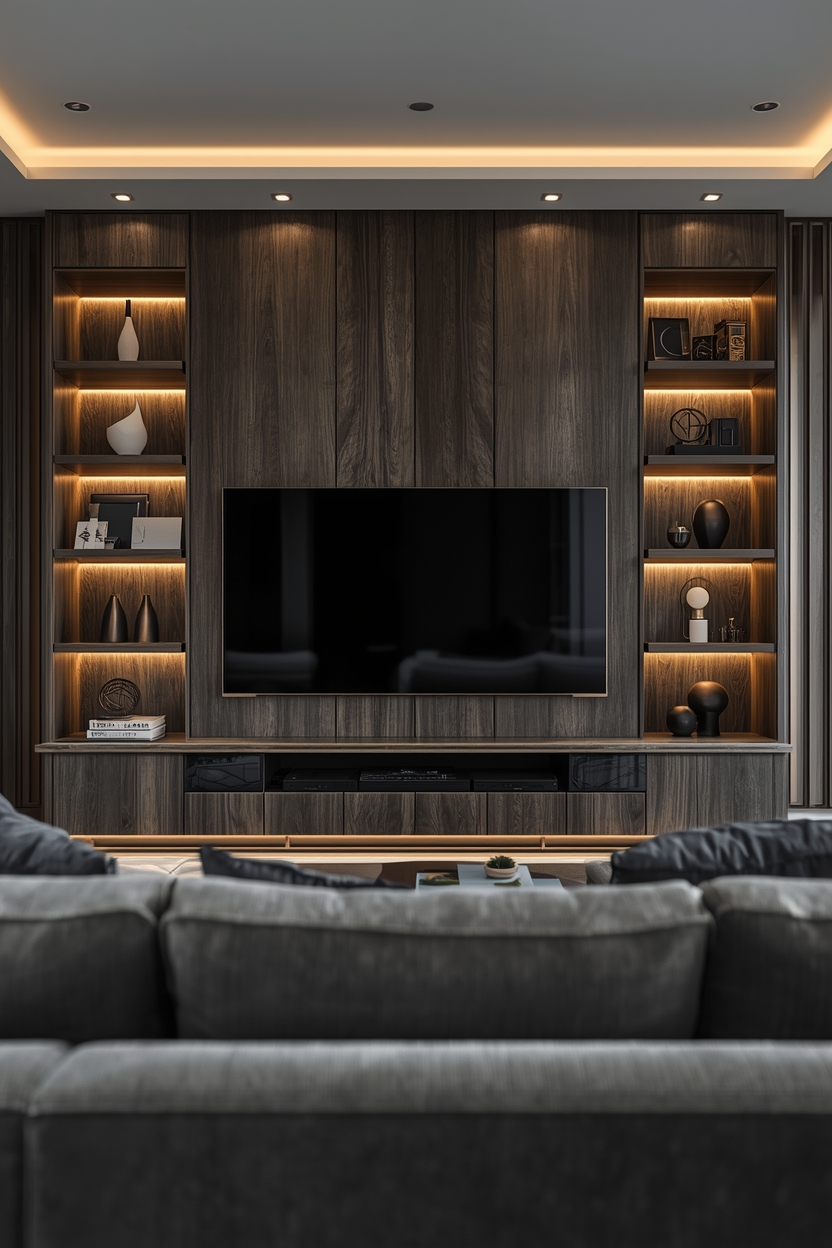 Modern TV media wall