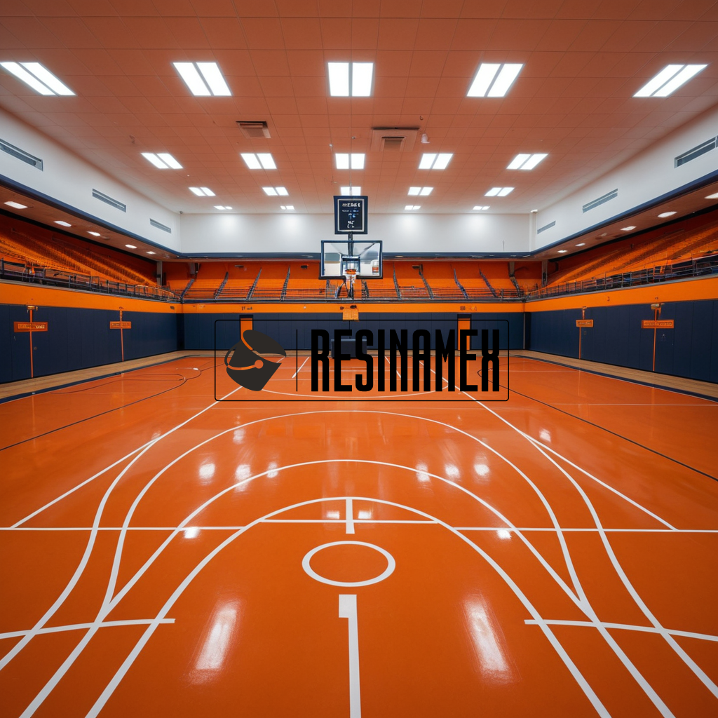 Instalación de Pisos Epoxicos para Centros Deportivos Universitarios Escolares Animados en León Guanajuato por RESINAMEX