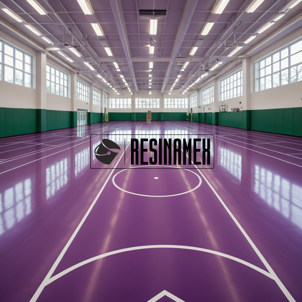 Instalación de Pisos Epoxicos para Centros Deportivos Comunitarios en León Guanajuato por RESINAMEX