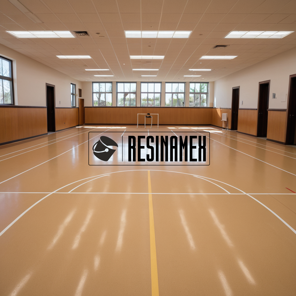 Instalación de Pisos Epoxicos para Escuelas Deportivas en León Guanajuato por RESINAMEX