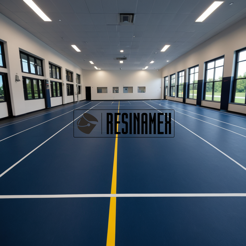 Instalación de Pisos Epóxicos para Centros Deportivos Juveniles Escolares en León Guanajuato por RESINAMEX