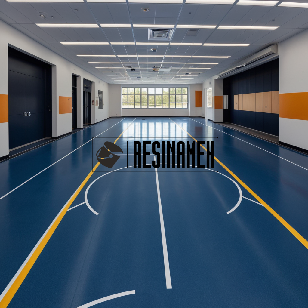 Instalación de Pisos Epoxicos para Centros Deportivos Infantiles Escolares Técnicos en León Guanajuato por RESINAMEX