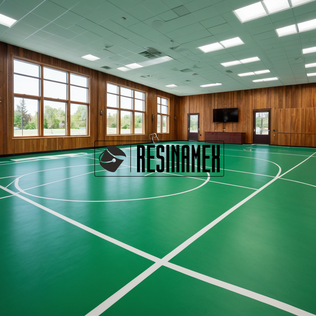 Instalación de Pisos Epoxicos para Centros Deportivos Comunitarios en León Guanajuato por RESINAMEX
