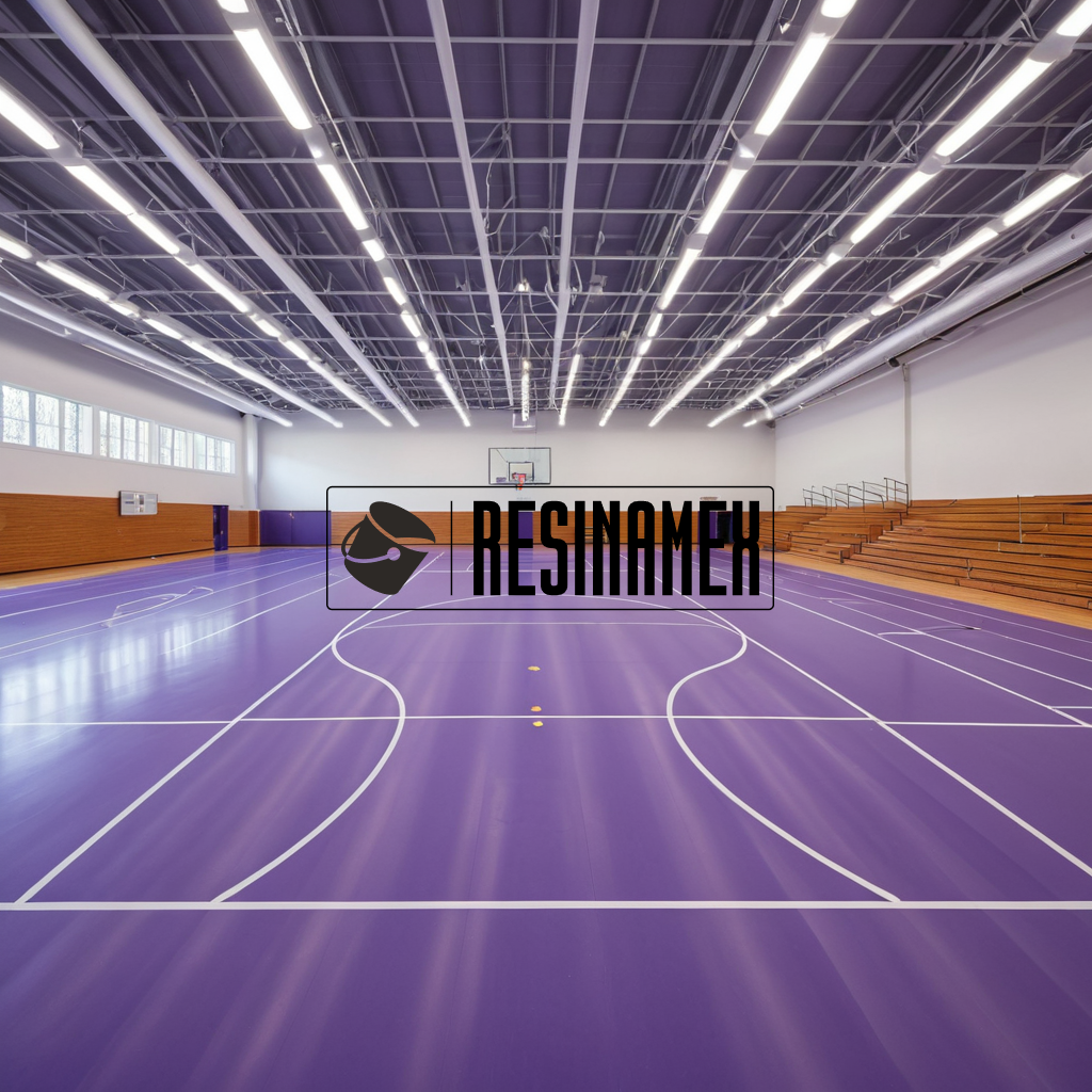 Instalación de Pisos Epoxicos para Centros Deportivos Comunitarios Escolares Técnicos Animados en León Guanajuato por RESINAMEX