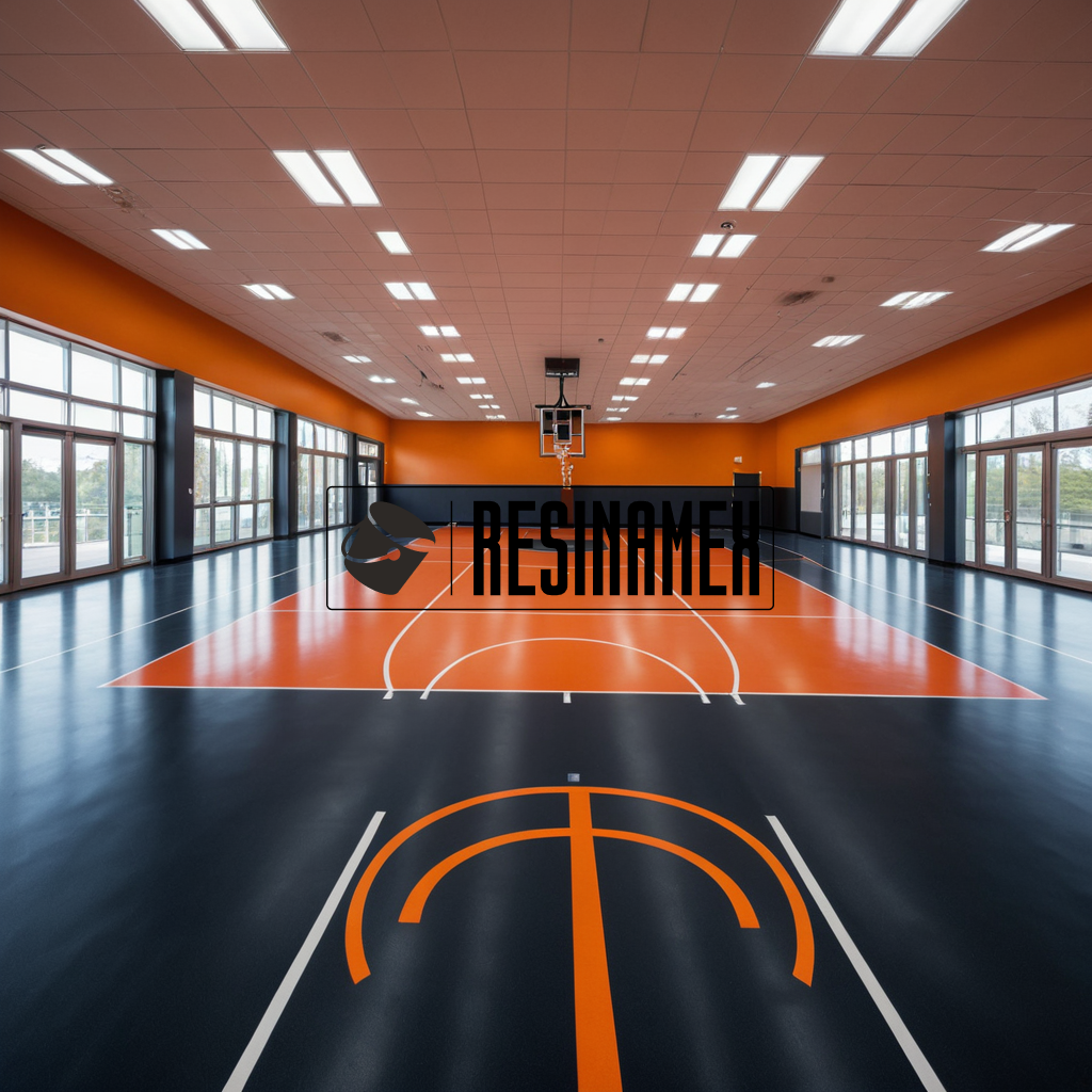 Instalación de Pisos Epoxicos para Centros Deportivos Universitarios Escolares Animados en León Guanajuato por RESINAMEX
