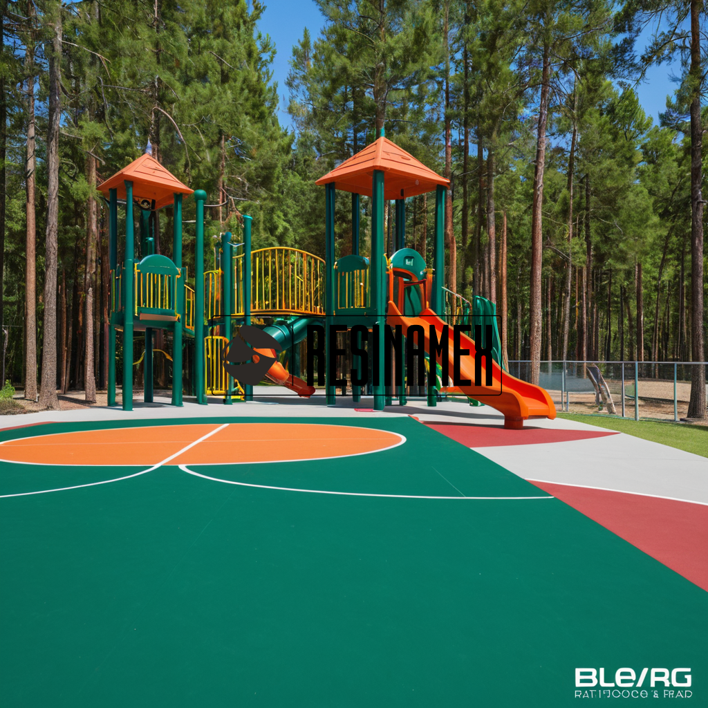 Instalación de Pisos Epoxicos para Zonas de Actividades Recreativas Educativas al Aire Libre Técnicas Animadas Escolares en León Guanajuato por RESINAMEX