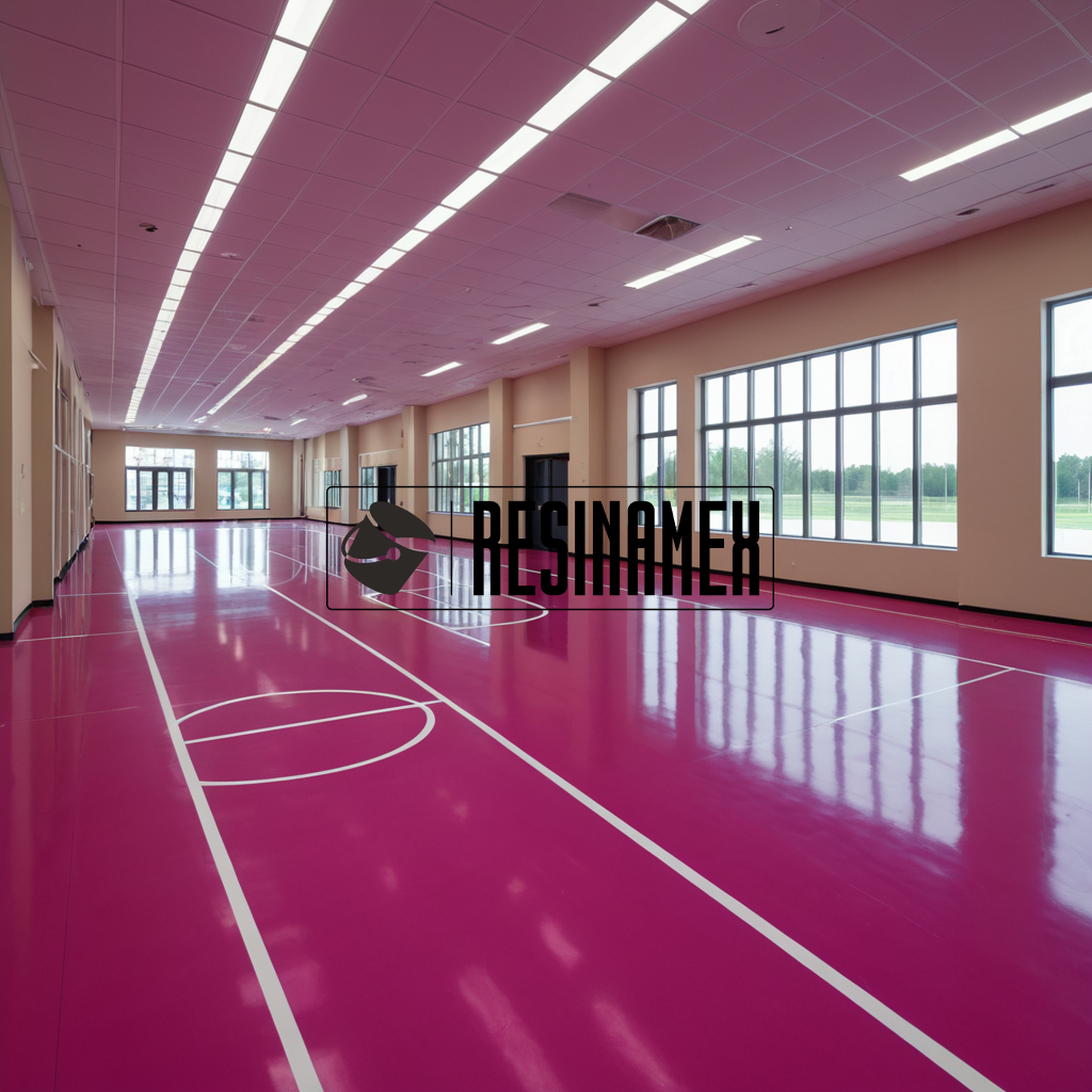 Instalación de Pisos Epoxicos para Centros Deportivos Comunitarios Escolares en León Guanajuato por RESINAMEX