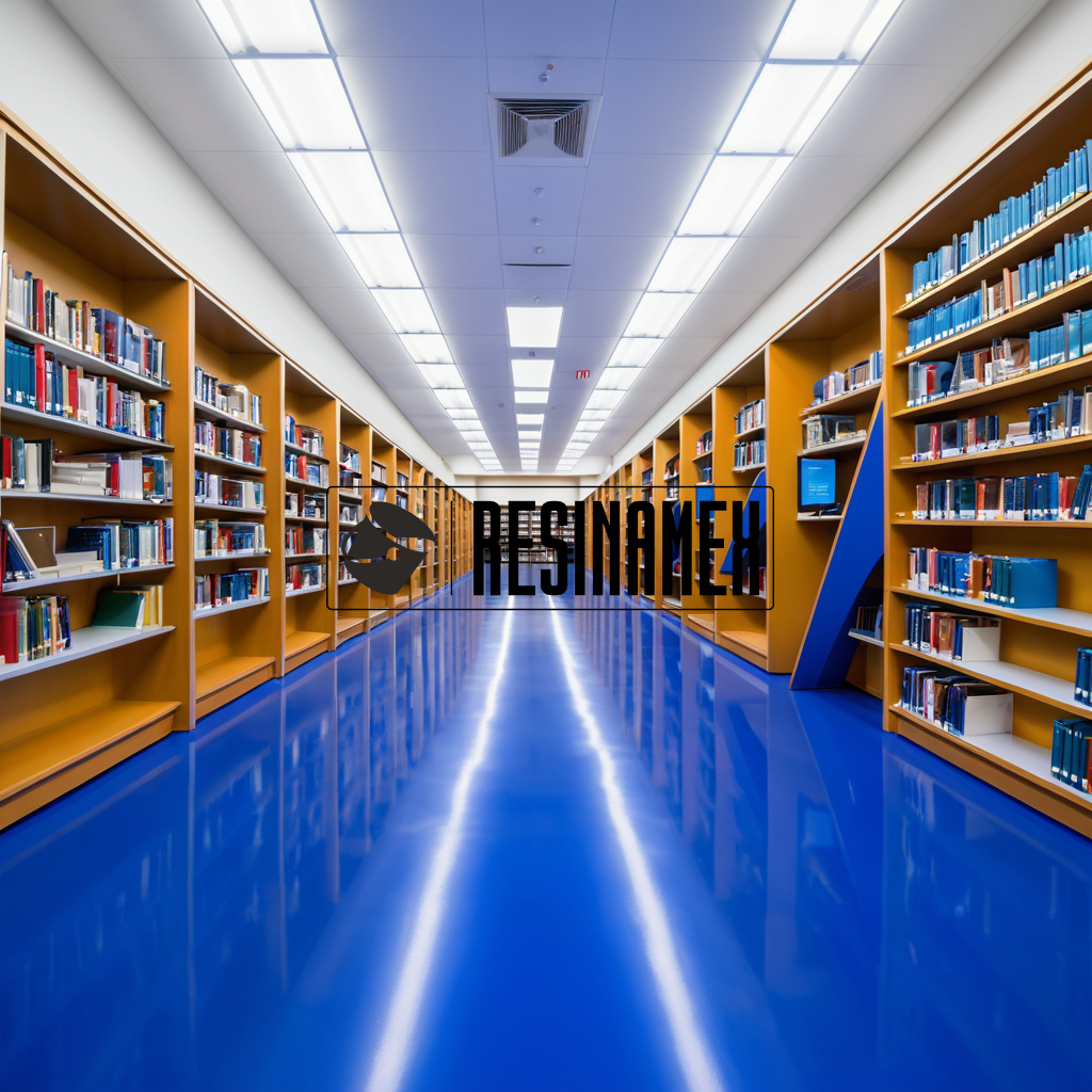 Instalación de Pisos Epóxicos para Bibliotecas Municipales en León Guanajuato por RESINAMEX