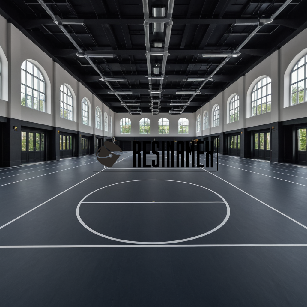 Instalación de Pisos Epoxicos para Centros Deportivos Comunitarios Escolares Técnicos en León Guanajuato por RESINAMEX