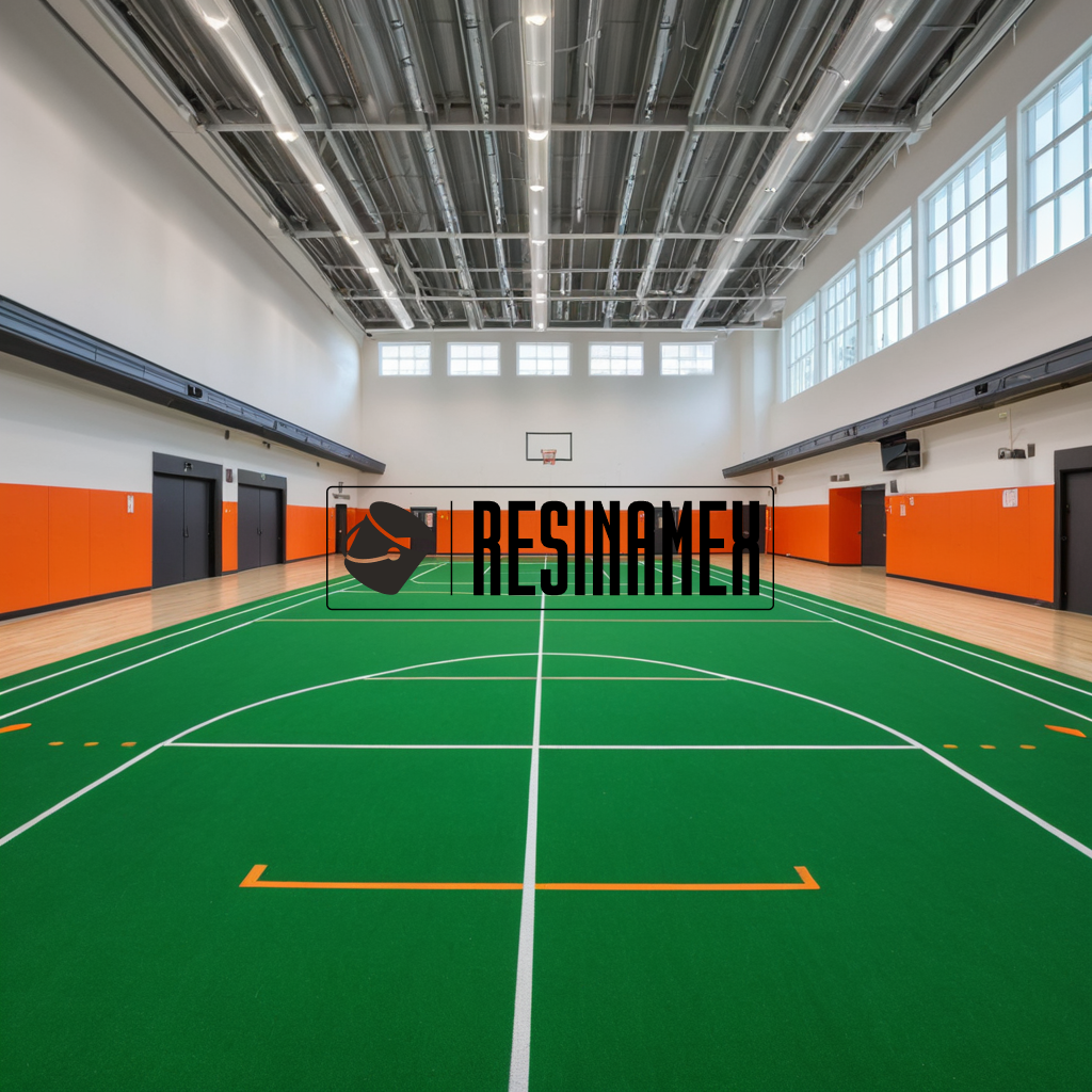 Instalación de Pisos Epoxicos para Centros Deportivos Comunitarios en León Guanajuato por RESINAMEX