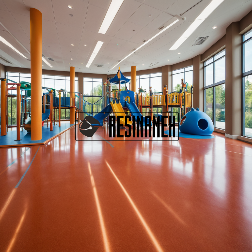 Instalación de Pisos Epóxicos para Parques Educativos Técnicos en León Guanajuato por RESINAMEX