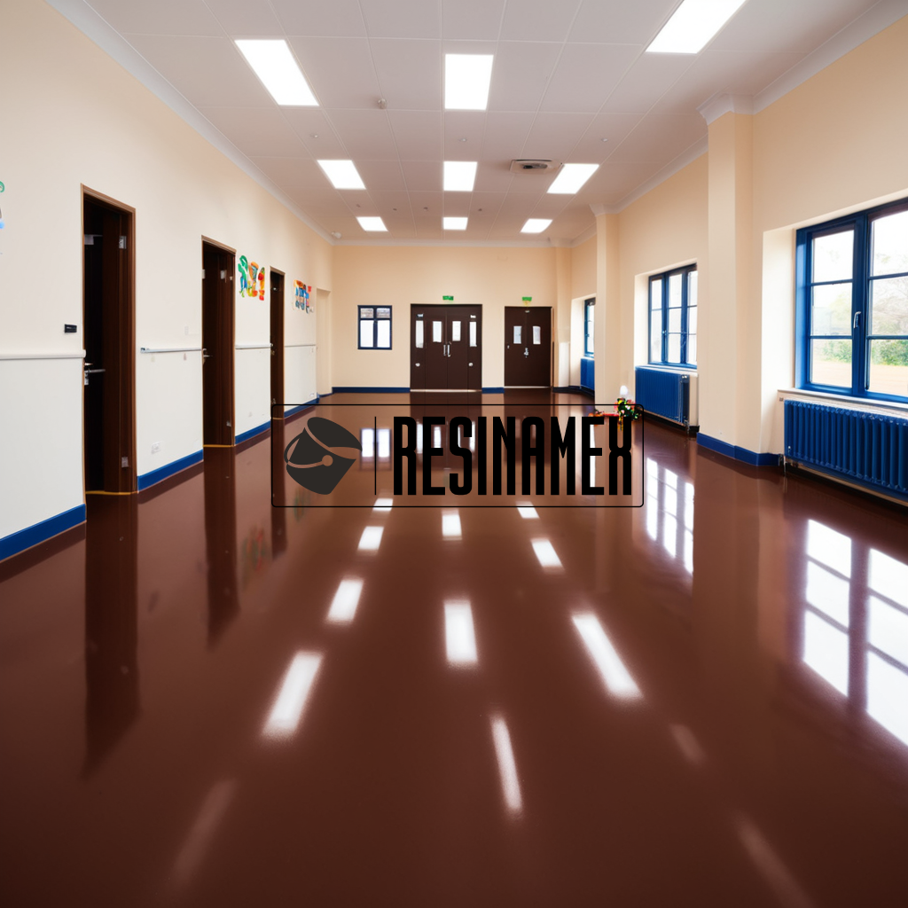 Instalación de Pisos Epoxicos para Escuelas Primarias en León Guanajuato por RESINAMEX