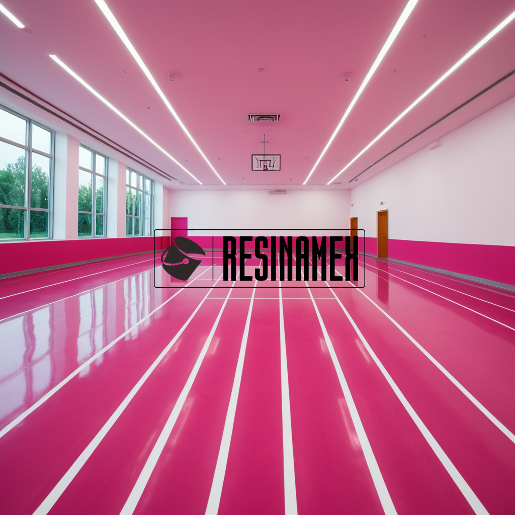 Instalación de Pisos Epoxicos para Centros Deportivos Infantiles Escolares Técnicos Animados en León Guanajuato por RESINAMEX